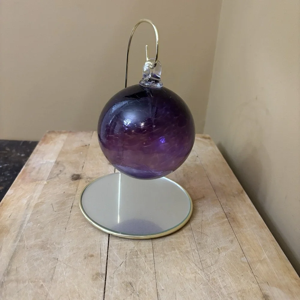 Prairie Fire Glass Studio Purple Hand Blown Glass/Fused Glass Ornament‎ Holiday